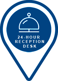 24-hour Reception desk